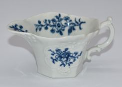 Worcester first period cream jug with blue crescent mark to base, H5cm