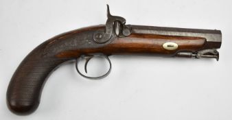 George Lofley of Brigg Lincolnshire 16 bore percussion hammer action pistol with named and