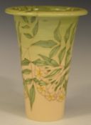 Dennis Chinaworks signed limited edition 9/32 flute vase decorated with jasmine, H16.5cm