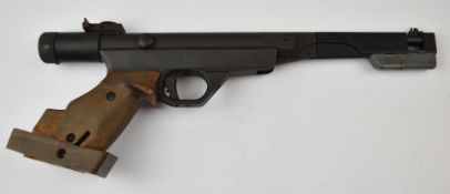 Original Model 10 .177 target air pistol with adjustable wooden grips, trigger and sights, serial