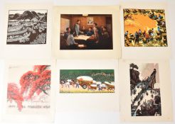 A collection of Chinese prints, poster of Chairman Mao, etc