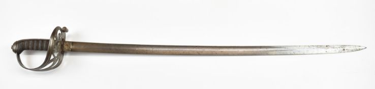 British 1827 pattern Victorian Rifle Volunteers sword with shagreen grip, strung bugle motif to