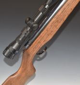 Webley Hawke Mk II .177 air rifle with semi-pistol grip, raised cheek piece to the stock, adjustable