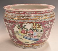 Chinese porcelain jardinière with seal mark to base, 32cm in diameter