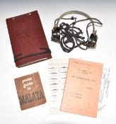 Royal Navy observer's notebook and aircraft W/T 1945/1946 Log, from HMS Simbang RNAS Singapore