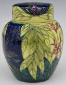 Moorcroft limited edition 212/250 ginger jar decorated in the Ophelia pattern, H16cm