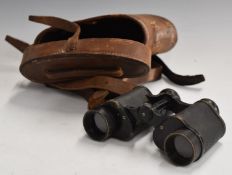 Pair of WW2 Kershaw & Son binoculars dated 1941, with Air Ministry stamped leather carry case
