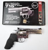 ASG Dan Wesson 715 .177 CO2 4 inch .357 revolver air pistol with textured rubber grip, scope rail