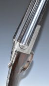 Henry Clarke of Leicester 12 bore side by side shotgun with finely engraved locks, trigger guard,