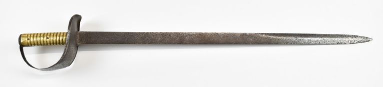 Continental sword with brass grip, bowl guard and 70cm blade. PLEASE NOTE ALL BLADED ITEMS ARE