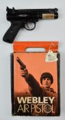 Webley Premier Mk II .22 air pistol with named and chequered grips and adjustable sights, serial