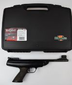 BSA Scorpion .22 target air pistol with adjustable sights and shaped and chequered grips, serial