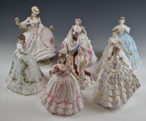 Eight Royal Worcester figurines including limited edition examples, tallest 26cm
