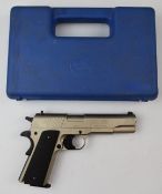 Umarex Colt Government 1911 A1 .177 CO2 air pistol with chequered grips and two 8 shot magazines,