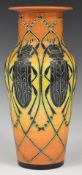 Dennis Chinaworks signed limited edition 2/25 vase decorated with scarab beetles, H30.5cm
