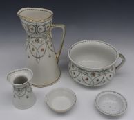 Royal Doulton washstand set of two large bowls, pitcher etc, maximum diameter 45, maximum H35cm