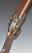 Dean Adams & Deane 14 bore side by side percussion hammer action sporting gun with finely engraved