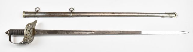1895 pattern Infantry Officer's sword by Thirkle with VR cypher to guard, shagreen grip and coat