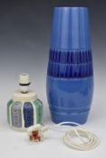 Poole pottery large vase and freeform lamp, tallest 40cm