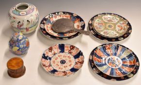 Twelve pieces of Chinese, Japanese and similar ceramics including late 19th/ early 20thC ginger