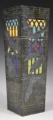 Dennis Chinaworks signed limited edition 14/20 large tapered square vase 'Bat Tower', H41cm
