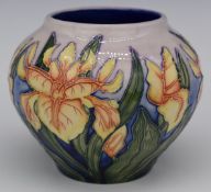 Moorcroft squat vase decorated with irises, H11cm