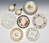 Collection of mainly 19thC cabinet plates including Flight Barr and Barr, Royal Worcester,