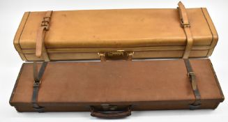 Two shotgun carry cases comprising an Arco leather double motor case with coded lock (86x22x13cm)