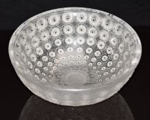 Lalique Nemours glass bowl, signed 'Lalique France' to base, 25cm in diameter