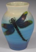 Dennis Chinaworks signed limited edition 90/142 baluster vase decorated with dragonflies, H135cm