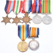 WW1 and WW2 family medal group for the Noonan family, father and son comprising WW1 1914 Star, War