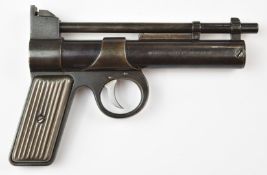 Webley Junior .177 air pistol with reeded metal grips, serial number J5847.