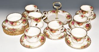 Approximately twenty one pieces of Royal Albert Old Country Roses teaware