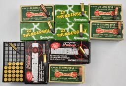 Four-hundred-and-thirty-nine .22LR rifle cartridges including Thunderbolt, PMC Moderator,