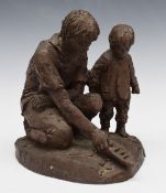 Heredities limited edition figure 97/500 'Father and Son' by Karin Janzen, with certificate, H28cm