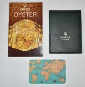 Rolex green leather card wallet with 2000 2001 calendar card and Your Rolex Oyster booklet.