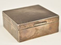 Art Deco hallmarked silver cigarette box with engine turned decoration, Birmingham 1935, maker