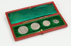 Edward VII 1901 cased Maundy coin set, in 1902 case