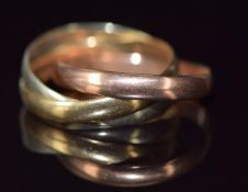 A 9ct gold Russian style wedding band / ring, 4.2g, size O