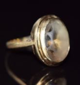 A 9ct gold ring set with paste, 3.4g, size K