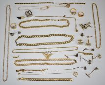 A collection of chains, rings, etc