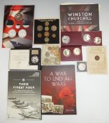 A quantity of coin collection packs by London Mint etc, 1953 UK set, East India coin etc