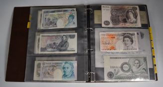 British Isles banknote collection in an album, includes Treasury, wartime £50 etc
