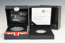Royal Mint Countdown to London Olympics 2009 silver proof £5 coin and a 4th Olympiad London 1908