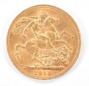 George V 1913 gold full sovereign
