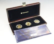 Westminster Coronation Jubilee three coin silver set, in deluxe case with certificate no 389
