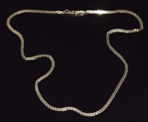 A 14k gold curb link necklace, 6.8g, 45cm long