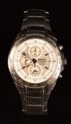 Seiko Titanium gentleman's chronograph wristwatch ref. 7T62-0HR0 with alarm, date aperture, luminous