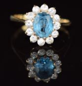 A 9ct gold ring set with paste, 3.3g, size R