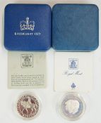 Two Royal Mint Royal Commemorative silver proof crowns, cased with certificates